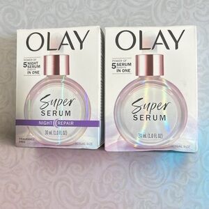 OLAY Day & Power of 5 Night Repair SUPER SERUM benefits at one. Duo. 1 fl oz ea